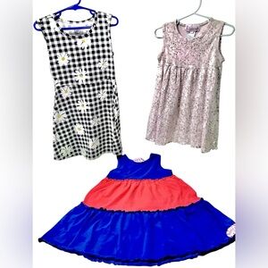 Flowersak Ruffle Girl & Wonder Nation Set of 3 Size 6 Sleeveless Comfy Dresses